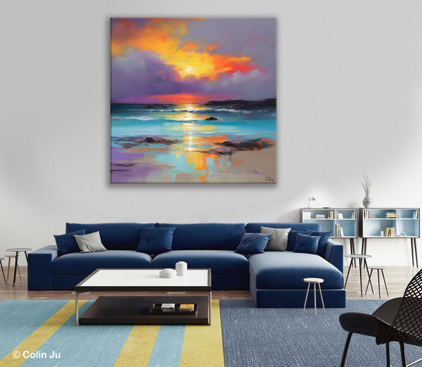Abstract Landscape Painting for Living Room, Original Landscape Wall Art, Landscape Oil Paintings, Landscape Canvas Art, Hand Painted Canvas Art-LargePaintingArt.com