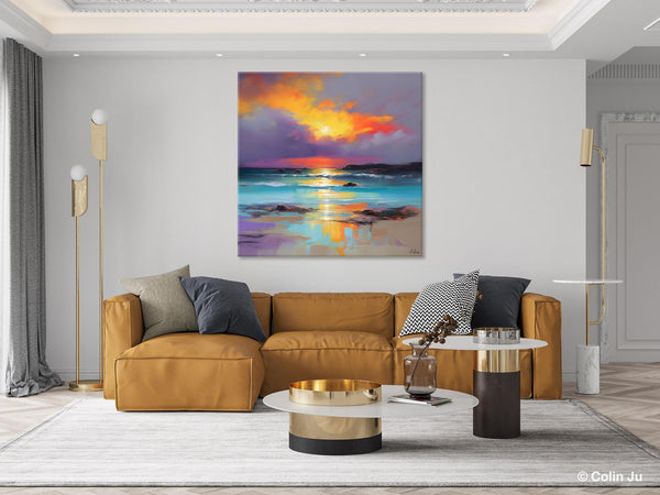 Abstract Landscape Painting for Living Room, Original Landscape Wall Art, Landscape Oil Paintings, Landscape Canvas Art, Hand Painted Canvas Art-LargePaintingArt.com