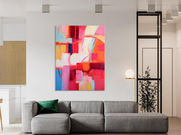 Hand Painted Wall Painting, Abstract Acrylic Painting for Bedroom, Original Modern Abstract Art, Extra Large Painting Ideas for Bedroom-LargePaintingArt.com