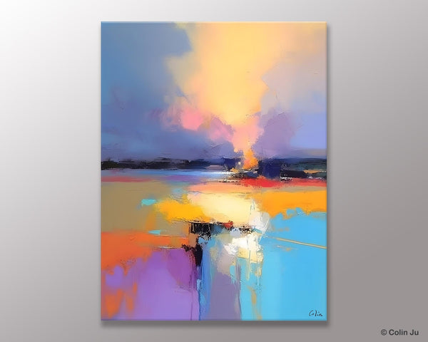 Canvas Painting for Bedroom, Landscape Canvas Painting, Abstract Landscape Painting, Original Landscape Art, Large Wall Art Paintings for Living Room-LargePaintingArt.com