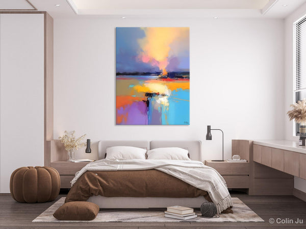 Canvas Painting for Bedroom, Landscape Canvas Painting, Abstract Landscape Painting, Original Landscape Art, Large Wall Art Paintings for Living Room-LargePaintingArt.com
