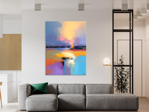 Canvas Painting for Bedroom, Landscape Canvas Painting, Abstract Landscape Painting, Original Landscape Art, Large Wall Art Paintings for Living Room-LargePaintingArt.com