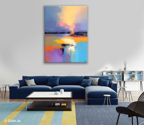 Canvas Painting for Bedroom, Landscape Canvas Painting, Abstract Landscape Painting, Original Landscape Art, Large Wall Art Paintings for Living Room-LargePaintingArt.com