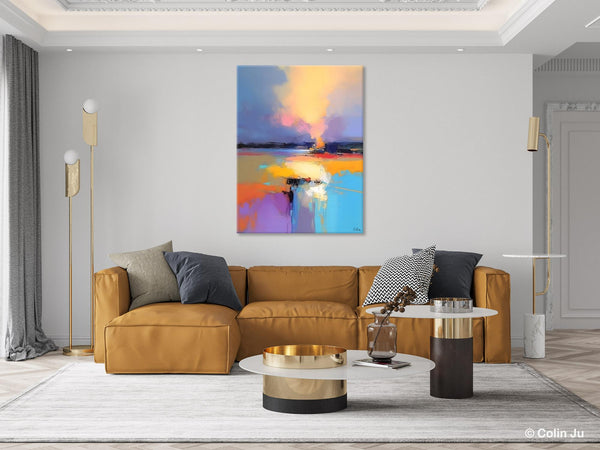 Canvas Painting for Bedroom, Landscape Canvas Painting, Abstract Landscape Painting, Original Landscape Art, Large Wall Art Paintings for Living Room-LargePaintingArt.com