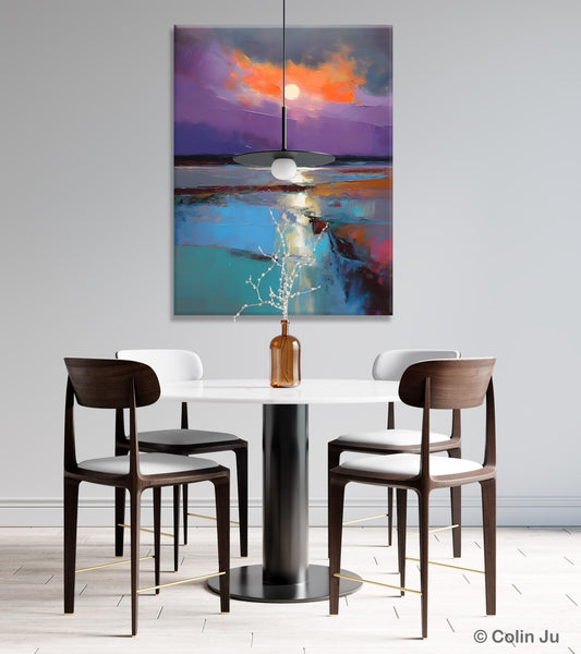 Extra Large Modern Wall Art, Landscape Canvas Paintings for Dining Room, Oil Painting on Canvas, Original Landscape Abstract Painting
