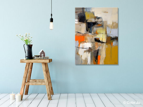 Acrylic Abstract Painting Behind Sofa, Large Painting on Canvas, Living Room Wall Art Paintings, Original Abstract Painting on Canvas-LargePaintingArt.com