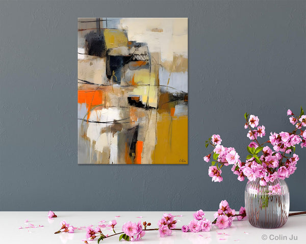 Acrylic Abstract Painting Behind Sofa, Large Painting on Canvas, Living Room Wall Art Paintings, Original Abstract Painting on Canvas-LargePaintingArt.com