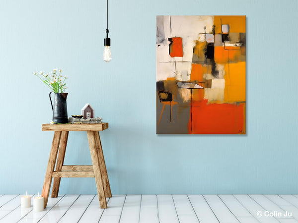 Modern Paintings Behind Sofa, Acrylic Paintings on Canvas, Abstract Painting for Living Room, Original Contemporary Canvas Wall Art-LargePaintingArt.com