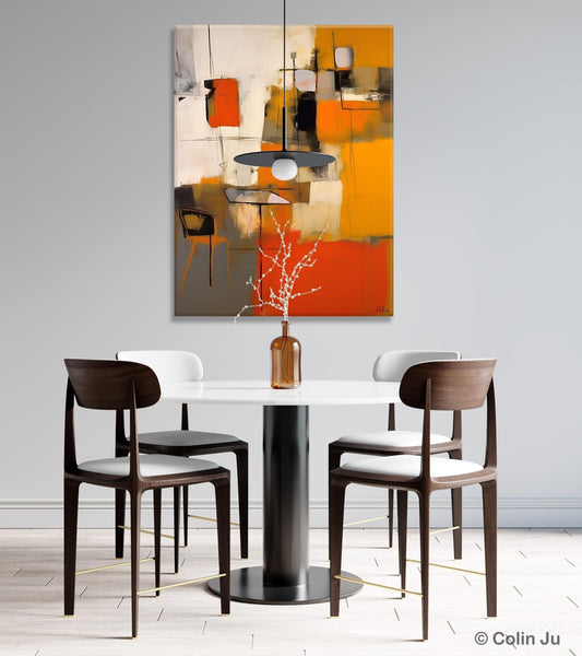 Modern Paintings Behind Sofa, Acrylic Paintings on Canvas, Abstract Painting for Living Room, Original Contemporary Canvas Wall Art-LargePaintingArt.com