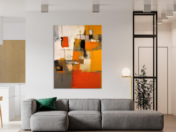 Modern Paintings Behind Sofa, Acrylic Paintings on Canvas, Abstract Painting for Living Room, Original Contemporary Canvas Wall Art-LargePaintingArt.com