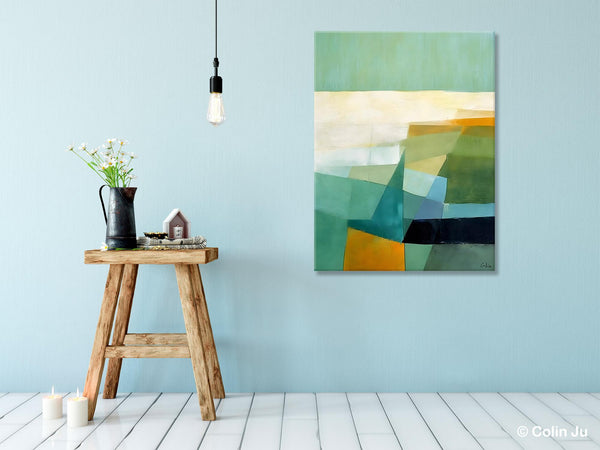 Dining Room Wall Art Ideas, Abstract Modern Painting, Acrylic Canvas Paintings, Original Geometric Canvas Art, Contemporary Art Painting-LargePaintingArt.com