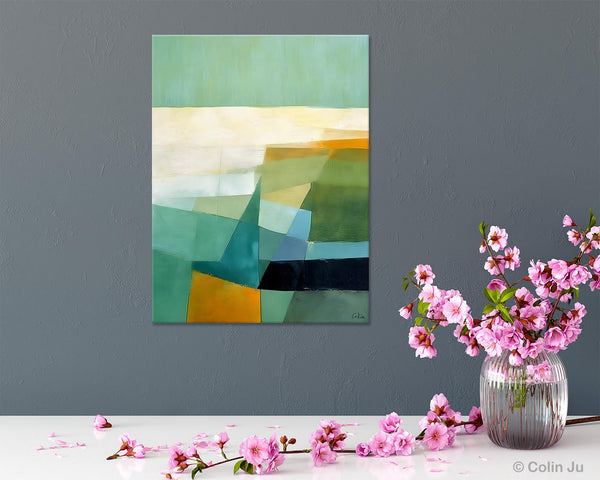 Dining Room Wall Art Ideas, Abstract Modern Painting, Acrylic Canvas Paintings, Original Geometric Canvas Art, Contemporary Art Painting-LargePaintingArt.com