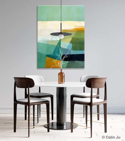Dining Room Wall Art Ideas, Abstract Modern Painting, Acrylic Canvas Paintings, Original Geometric Canvas Art, Contemporary Art Painting-LargePaintingArt.com