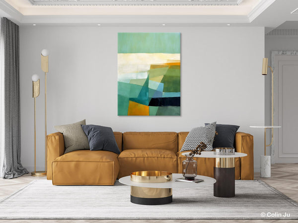 Dining Room Wall Art Ideas, Abstract Modern Painting, Acrylic Canvas Paintings, Original Geometric Canvas Art, Contemporary Art Painting-LargePaintingArt.com