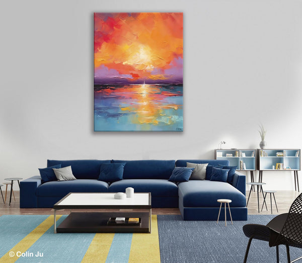 Modern Landscape Paintings, Oversized Contemporary Canvas Paintings, Extra Large Canvas Painting for Living Room, Original Canvas Wall Art-LargePaintingArt.com