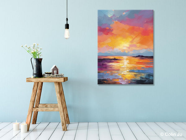 Hand Painted Canvas Art, Abstract Landscape Artwork, Original Landscape Painting on Canvas, Contemporary Wall Art Paintings, Huge Canvas Art-LargePaintingArt.com