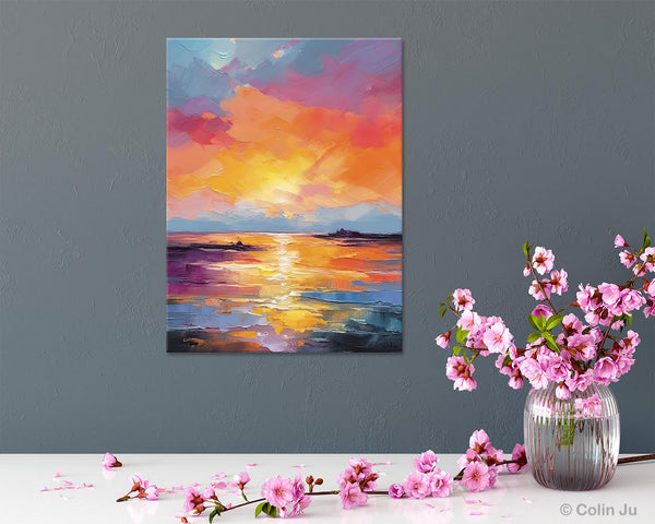 Hand Painted Canvas Art, Abstract Landscape Artwork, Original Landscape Painting on Canvas, Contemporary Wall Art Paintings, Huge Canvas Art-LargePaintingArt.com