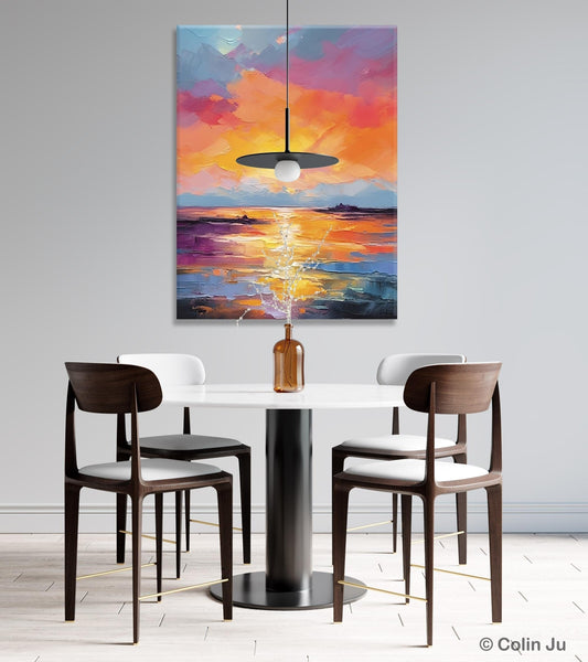 Hand Painted Canvas Art, Abstract Landscape Artwork, Original Landscape Painting on Canvas, Contemporary Wall Art Paintings, Huge Canvas Art-LargePaintingArt.com