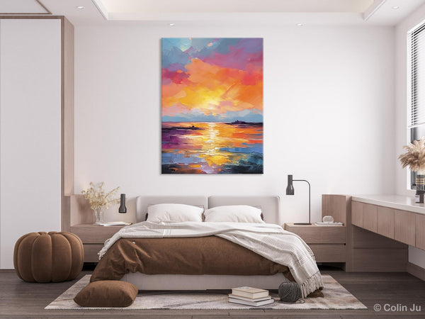 Hand Painted Canvas Art, Abstract Landscape Artwork, Original Landscape Painting on Canvas, Contemporary Wall Art Paintings, Huge Canvas Art-LargePaintingArt.com