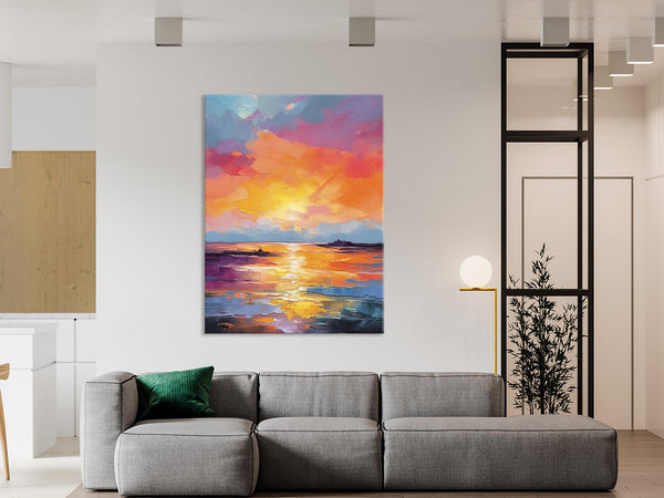 Hand Painted Canvas Art, Abstract Landscape Artwork, Original Landscape Painting on Canvas, Contemporary Wall Art Paintings, Huge Canvas Art-LargePaintingArt.com
