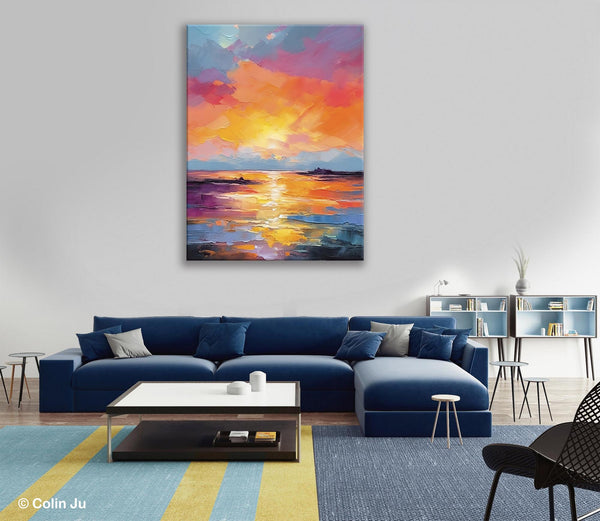 Hand Painted Canvas Art, Abstract Landscape Artwork, Original Landscape Painting on Canvas, Contemporary Wall Art Paintings, Huge Canvas Art-LargePaintingArt.com