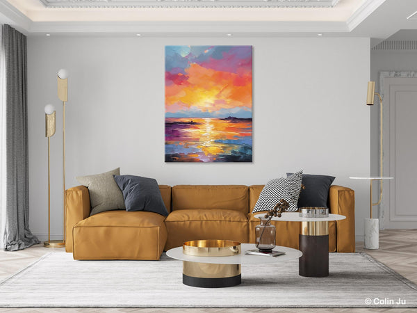 Hand Painted Canvas Art, Abstract Landscape Artwork, Original Landscape Painting on Canvas, Contemporary Wall Art Paintings, Huge Canvas Art-LargePaintingArt.com