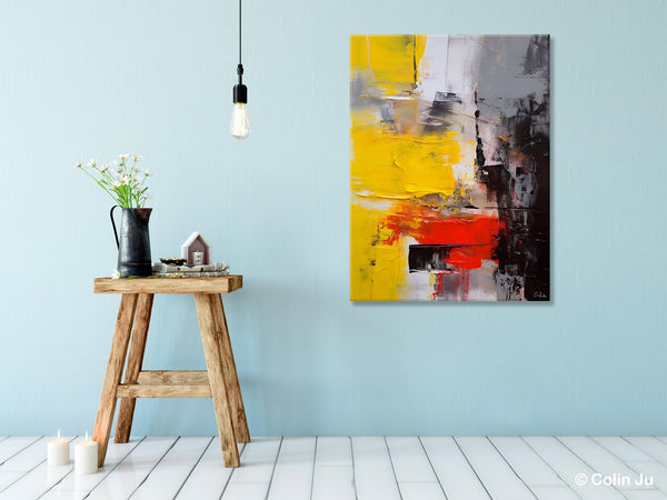 Simple Wall Art Paintings, Living Room Modern Wall Art, Original Contemporary Art, Acrylic Canvas Painting, Large Painting Behind Sofa-LargePaintingArt.com