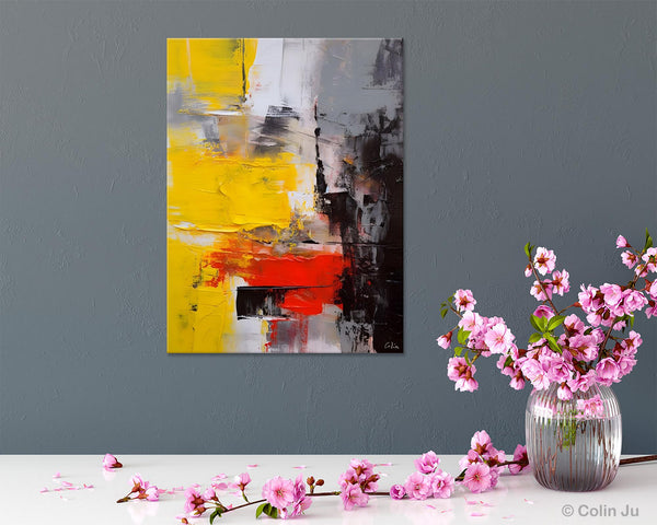 Simple Wall Art Paintings, Living Room Modern Wall Art, Original Contemporary Art, Acrylic Canvas Painting, Large Painting Behind Sofa-LargePaintingArt.com