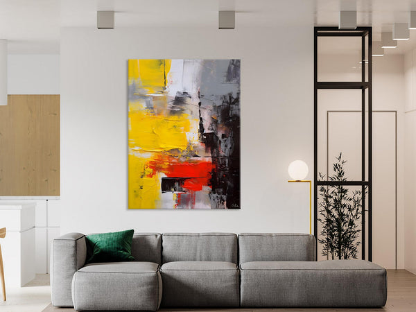 Simple Wall Art Paintings, Living Room Modern Wall Art, Original Contemporary Art, Acrylic Canvas Painting, Large Painting Behind Sofa-LargePaintingArt.com
