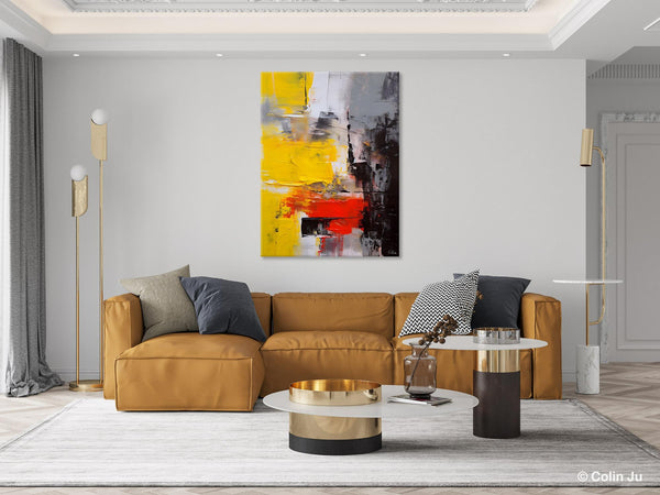 Simple Wall Art Paintings, Living Room Modern Wall Art, Original Contemporary Art, Acrylic Canvas Painting, Large Painting Behind Sofa-LargePaintingArt.com