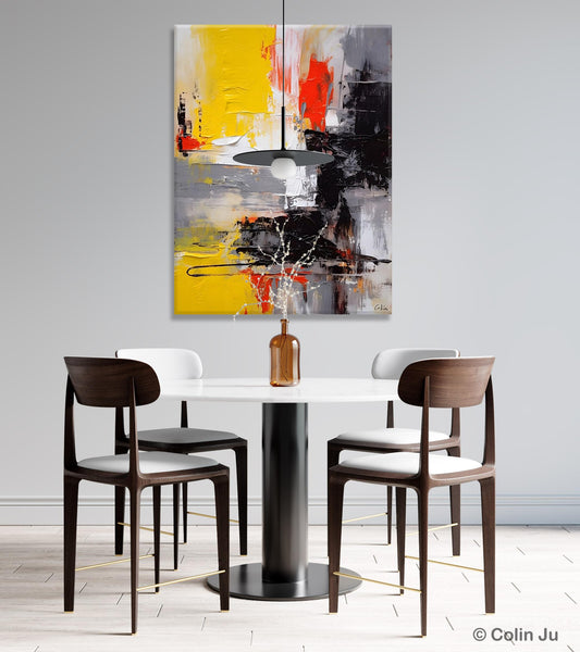 Original Abstract Art, Contemporary Acrylic Painting, Hand Painted Canvas Art, Modern Wall Art Ideas for Dining Room, Large Canvas Paintings-LargePaintingArt.com