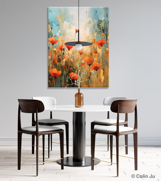 Abstract Flower Painting, Flower Acrylic Painting, Canvas Painting Flower, Original Paintings on Canvas, Modern Acrylic Paintings for Bedroom-LargePaintingArt.com