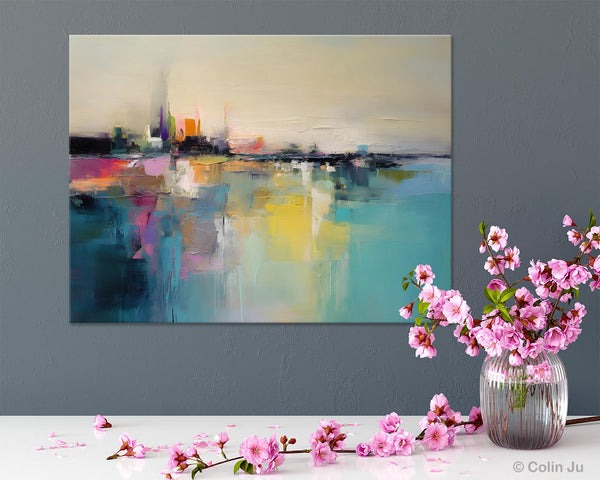 Acrylic Painting on Canvas, Original Landscape Paintings, Landscape Canvas Paintings for Living Room, Extra Large Modern Wall Art Paintings-LargePaintingArt.com