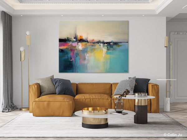 Acrylic Painting on Canvas, Original Landscape Paintings, Landscape Canvas Paintings for Living Room, Extra Large Modern Wall Art Paintings-LargePaintingArt.com