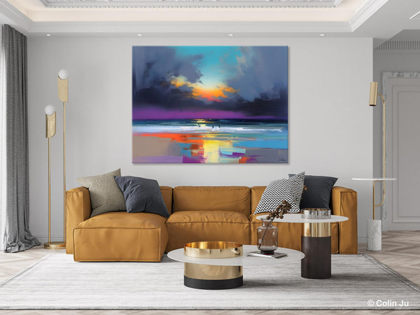 Large Landscape Canvas Paintings, Buy Art Online, Living Room Abstract Paintings, Original Landscape Abstract Painting, Simple Wall Art Ideas-LargePaintingArt.com