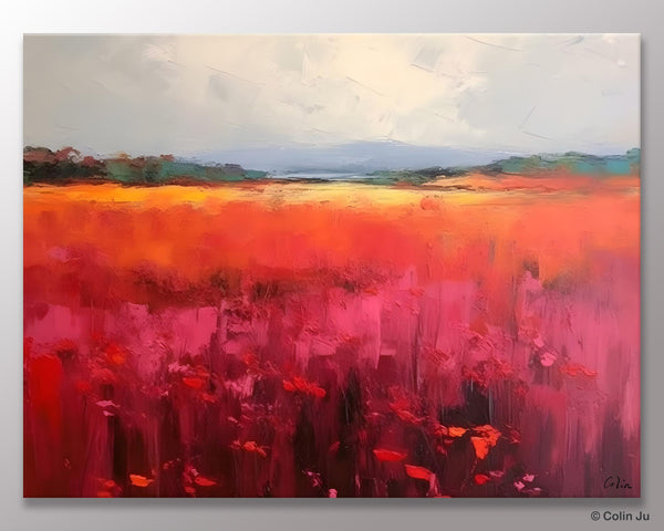 Landscape Paintings for Living Room, Landscape Canvas Paintings, Abstract Landscape Paintings, Original Modern Wall Art, Hand Painted Canvas Art-LargePaintingArt.com