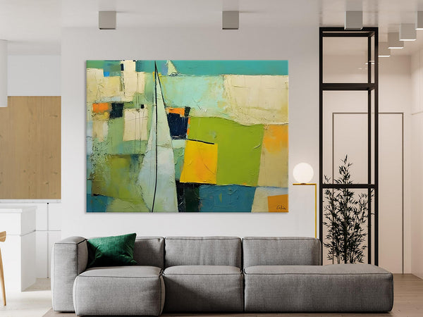Bedroom Abstract Paintings, Original Abstract Art for Dining Room, Palette Knife Paintings, Large Acrylic Painting on Canvas, Hand Painted Canvas Art-LargePaintingArt.com