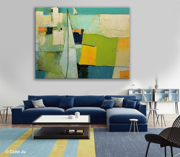 Bedroom Abstract Paintings, Original Abstract Art for Dining Room, Palette Knife Paintings, Large Acrylic Painting on Canvas, Hand Painted Canvas Art-LargePaintingArt.com