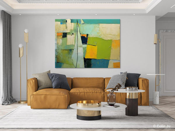 Bedroom Abstract Paintings, Original Abstract Art for Dining Room, Palette Knife Paintings, Large Acrylic Painting on Canvas, Hand Painted Canvas Art-LargePaintingArt.com