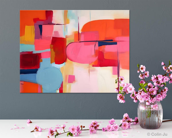 Acrylic Paintings Behind Sofa, Abstract Paintings for Bedroom, Original Hand Painted Canvas Art, Contemporary Canvas Wall Art, Buy Paintings Online-LargePaintingArt.com