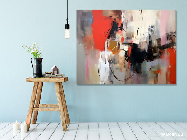 Large Wall Art Paintings Behind Sofa, Acrylic Paintings on Canvas, Original Acrylic Paintings, Modern Canvas Paintings, Hand Painted Canvas Art-LargePaintingArt.com