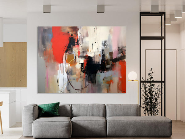 Large Wall Art Paintings Behind Sofa, Acrylic Paintings on Canvas, Original Acrylic Paintings, Modern Canvas Paintings, Hand Painted Canvas Art-LargePaintingArt.com