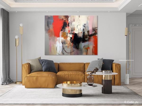 Large Wall Art Paintings Behind Sofa, Acrylic Paintings on Canvas, Original Acrylic Paintings, Modern Canvas Paintings, Hand Painted Canvas Art-LargePaintingArt.com