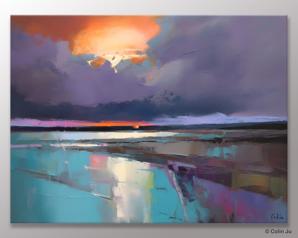 Original Landscape Oil Painting, Large Landscape Painting for Living Room, Bedroom Wall Art Ideas, Large Paintings for Dining Room-LargePaintingArt.com