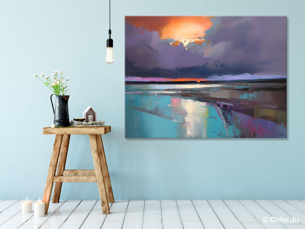 Original Landscape Oil Painting, Large Landscape Painting for Living Room, Bedroom Wall Art Ideas, Large Paintings for Dining Room-LargePaintingArt.com