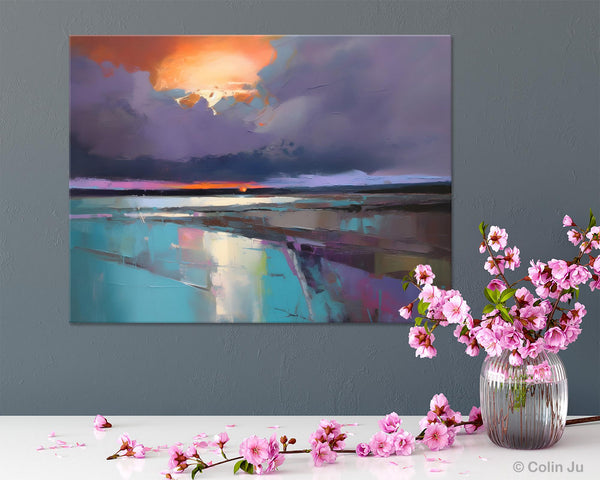 Original Landscape Oil Painting, Large Landscape Painting for Living Room, Bedroom Wall Art Ideas, Large Paintings for Dining Room-LargePaintingArt.com