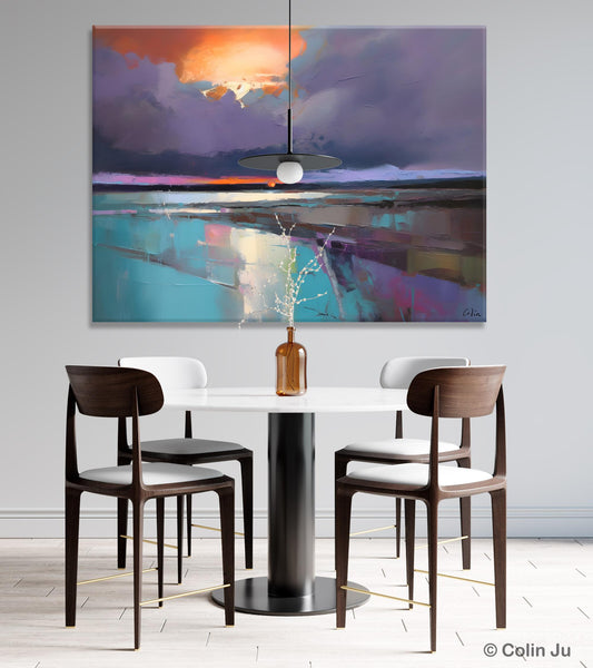Original Landscape Oil Painting, Large Landscape Painting for Living Room, Bedroom Wall Art Ideas, Large Paintings for Dining Room-LargePaintingArt.com
