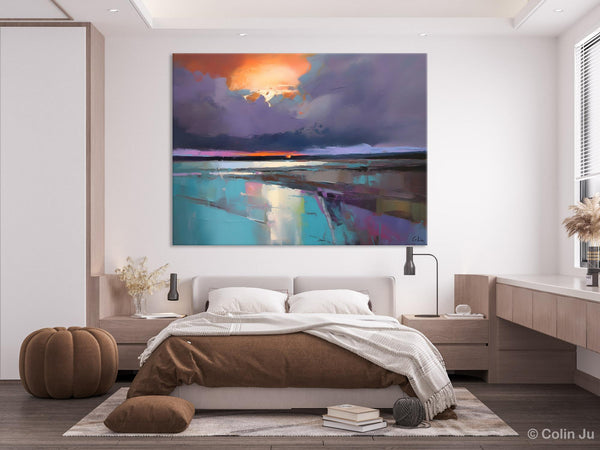 Original Landscape Oil Painting, Large Landscape Painting for Living Room, Bedroom Wall Art Ideas, Large Paintings for Dining Room-LargePaintingArt.com