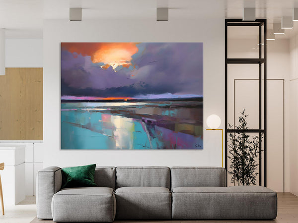 Original Landscape Oil Painting, Large Landscape Painting for Living Room, Bedroom Wall Art Ideas, Large Paintings for Dining Room-LargePaintingArt.com