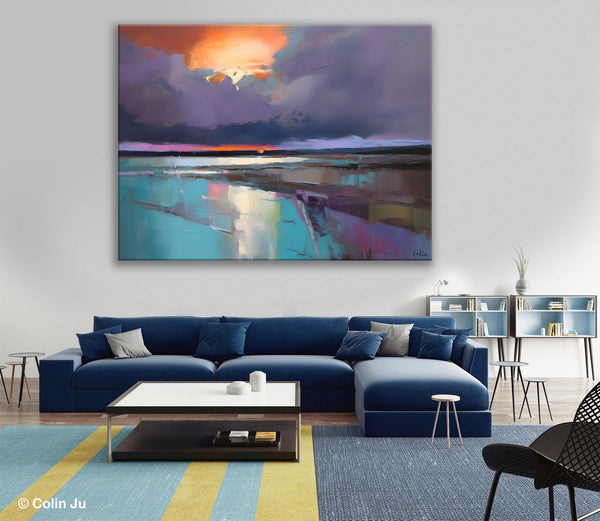 Original Landscape Oil Painting, Large Landscape Painting for Living Room, Bedroom Wall Art Ideas, Large Paintings for Dining Room-LargePaintingArt.com